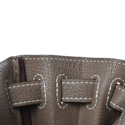 Hermes Taurillon Clemence Kelly Ado Backpack Etoupe 7 of 21