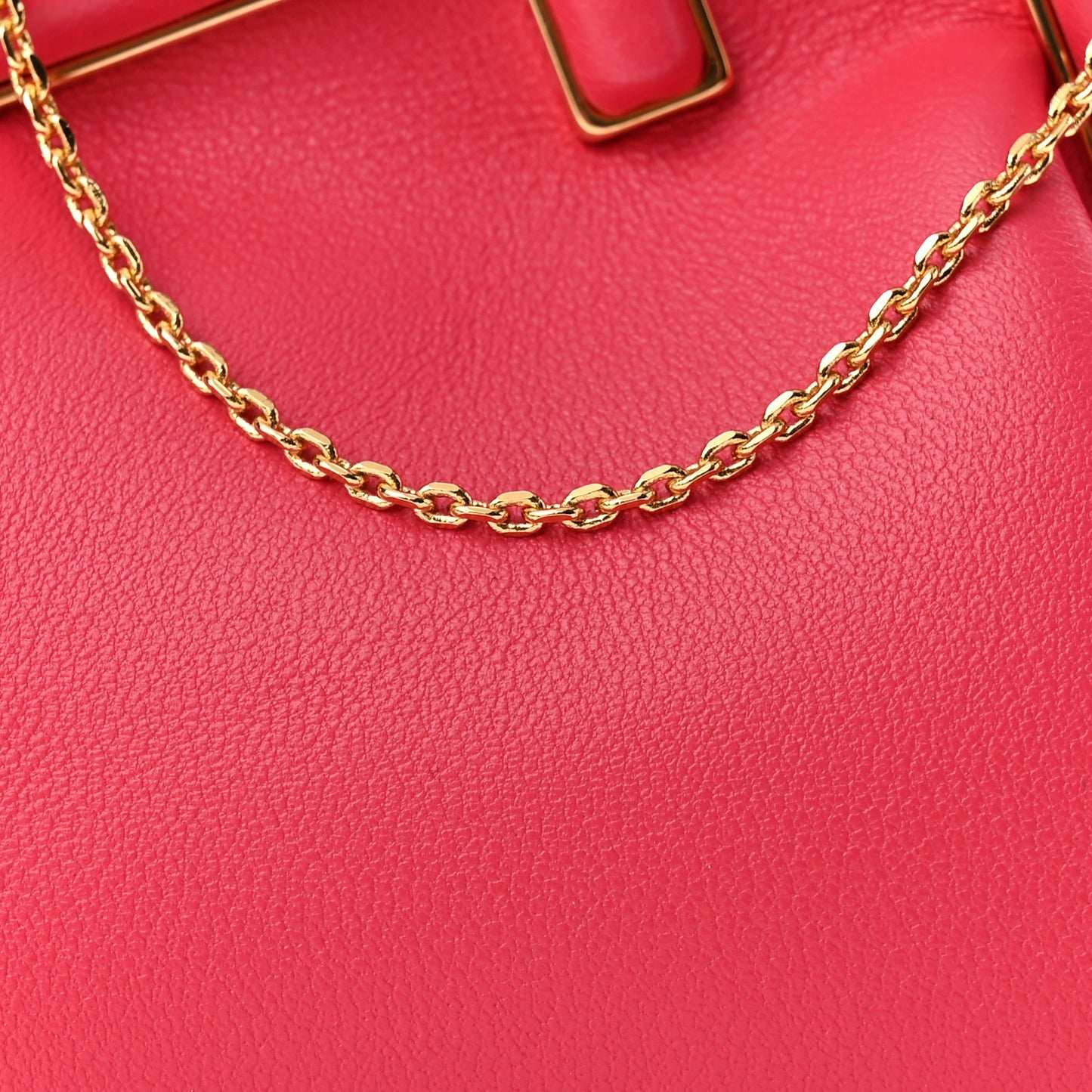 Shiny Nappa Nano Fendi First Bag Charm Lampone