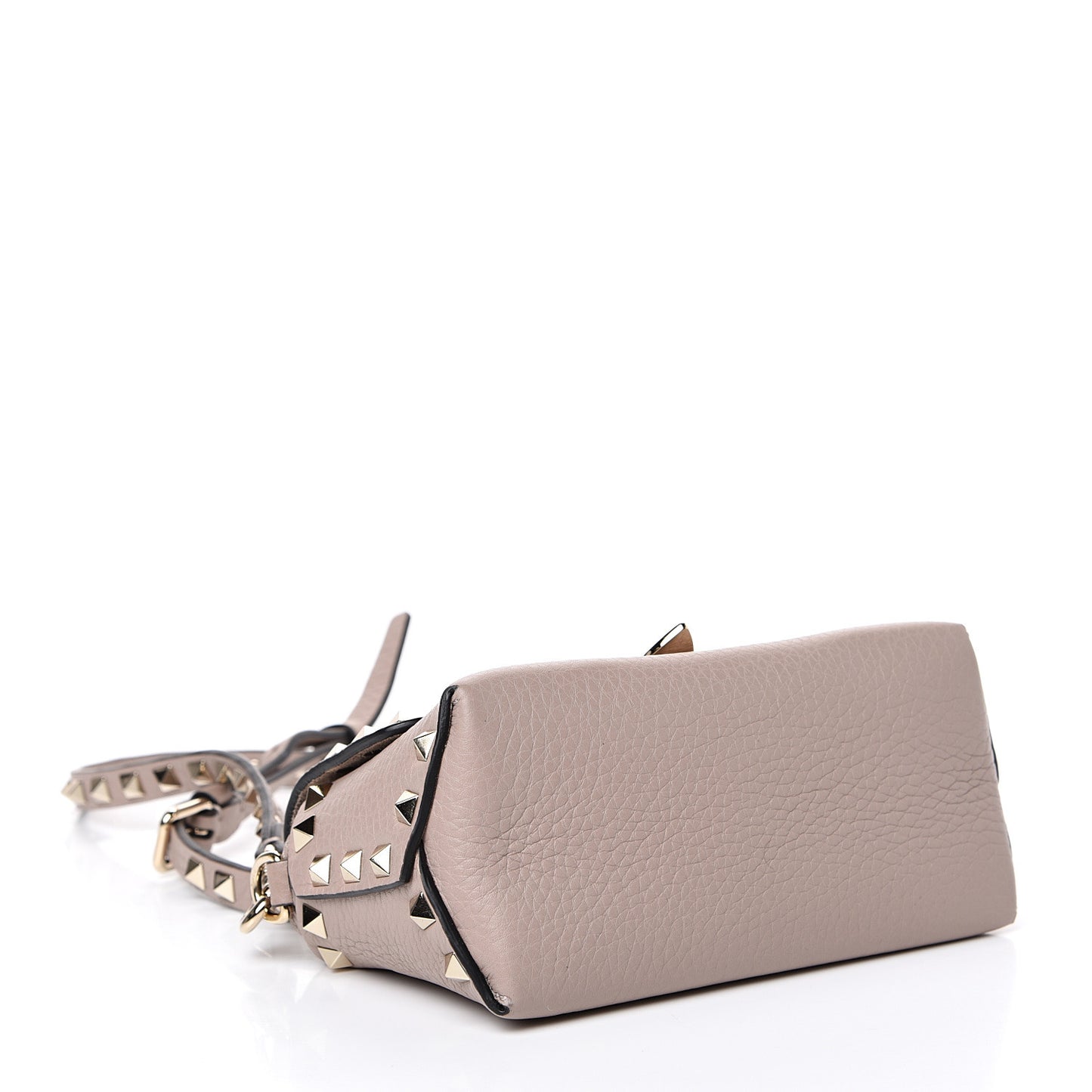 Pebbled Calfskin Mini Rockstud Crossbody Bag Poudre