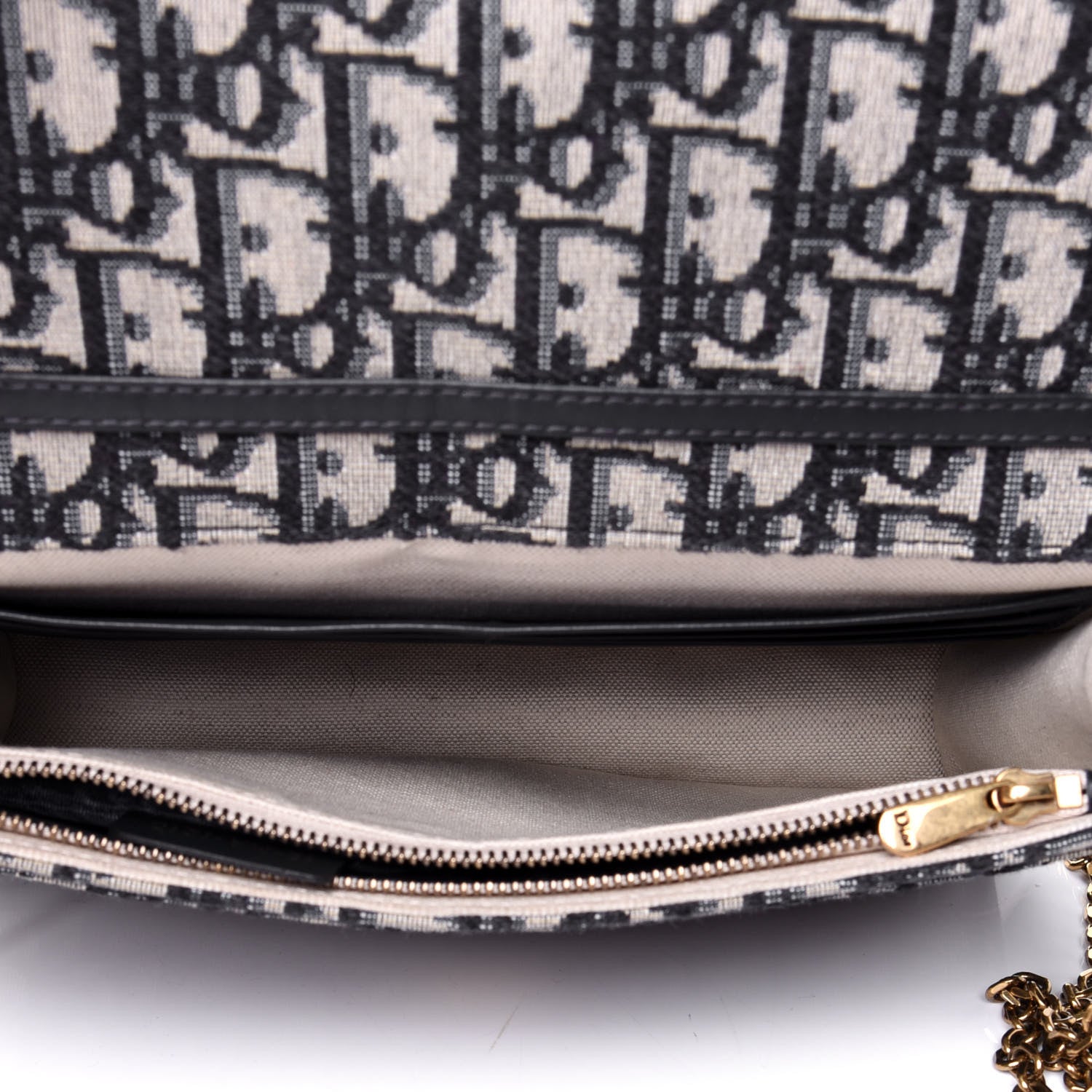 Christian Dior Oblique Saddle Chain Pouch Blue 4 of 5