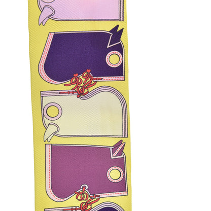 Hermes Silk Camails Twilly Jaune Vif Encre Parme 3 of 5
