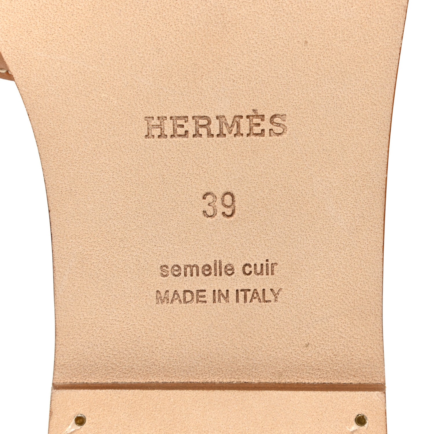 Hermes Calfskin Canvas Oran Sandals 39 Noisette Beige Dore 6 of 8