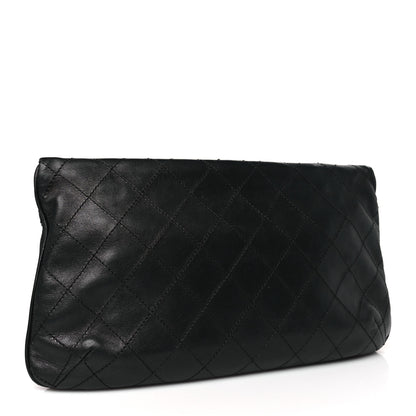 Chanel Lambskin Diamond Stitch Convertible Clutch Black 3 of 9