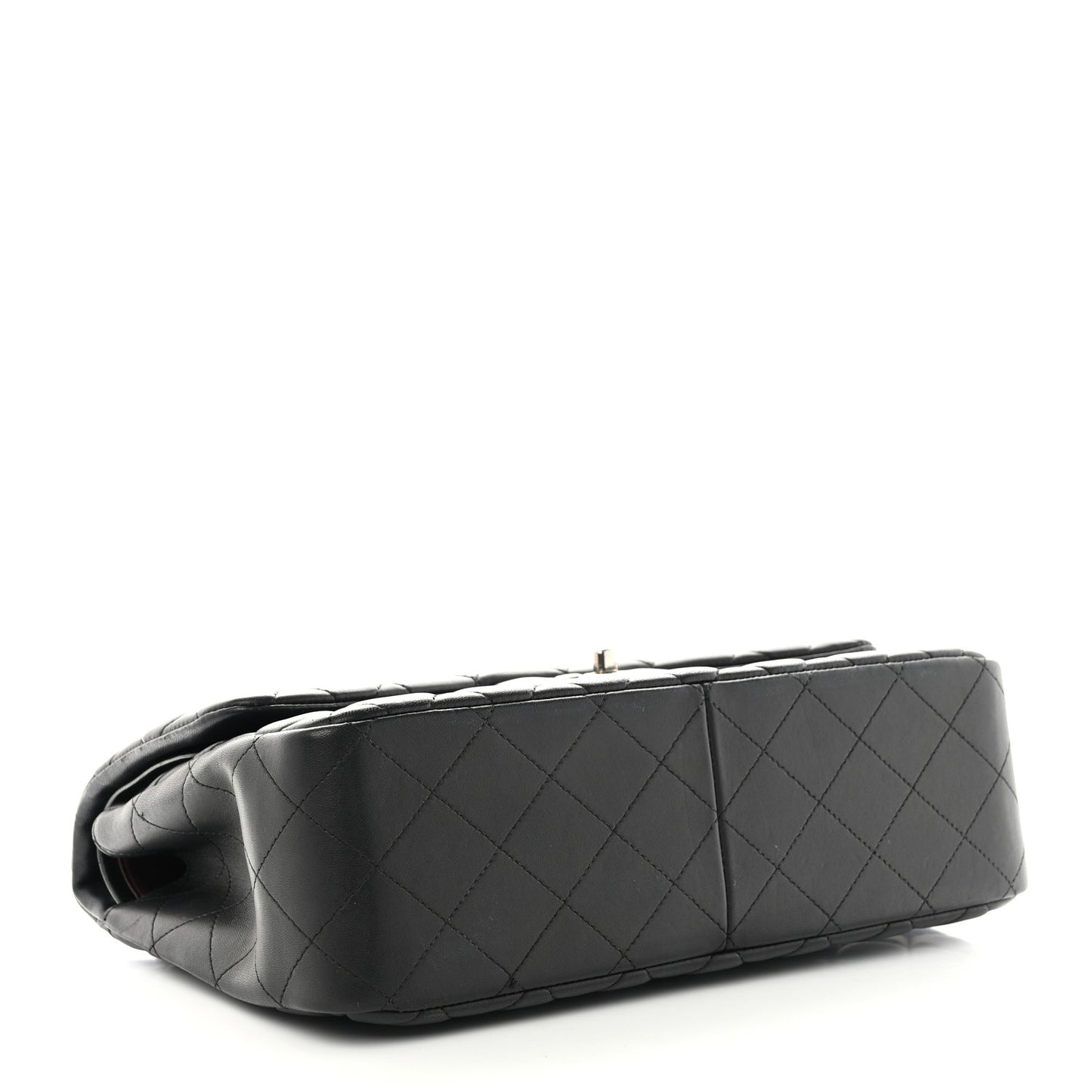 Lambskin Quilted Jumbo Double Flap Black
