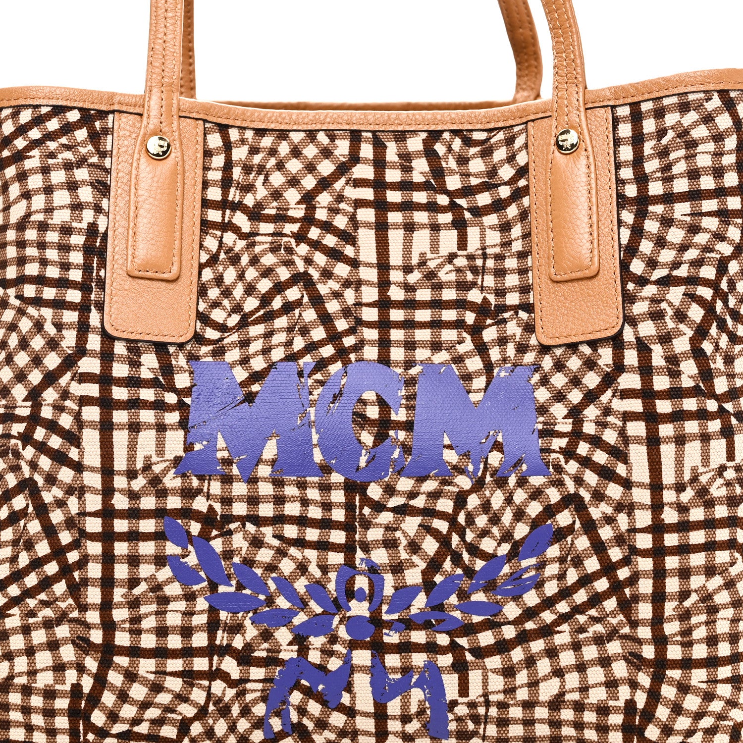 MCM Visetos Medium Liz Reversible Shopper Tote Cognac 10 of 14