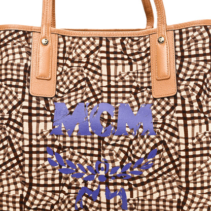 MCM Visetos Medium Liz Reversible Shopper Tote Cognac 10 of 14