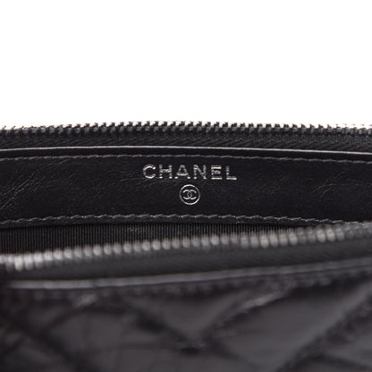 Chanel Aged Calfskin Chevron Quilted Small Gabrielle Clutch With Chain So Black 6 of 12