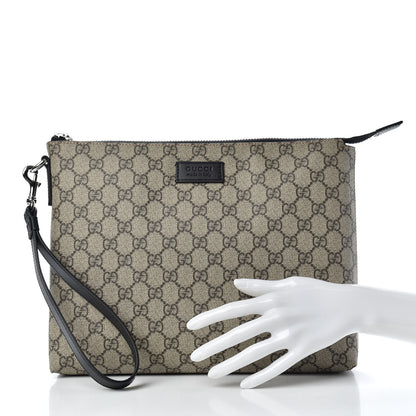Gucci GG Supreme Monogram Mens Wristlet Black 2 of 8