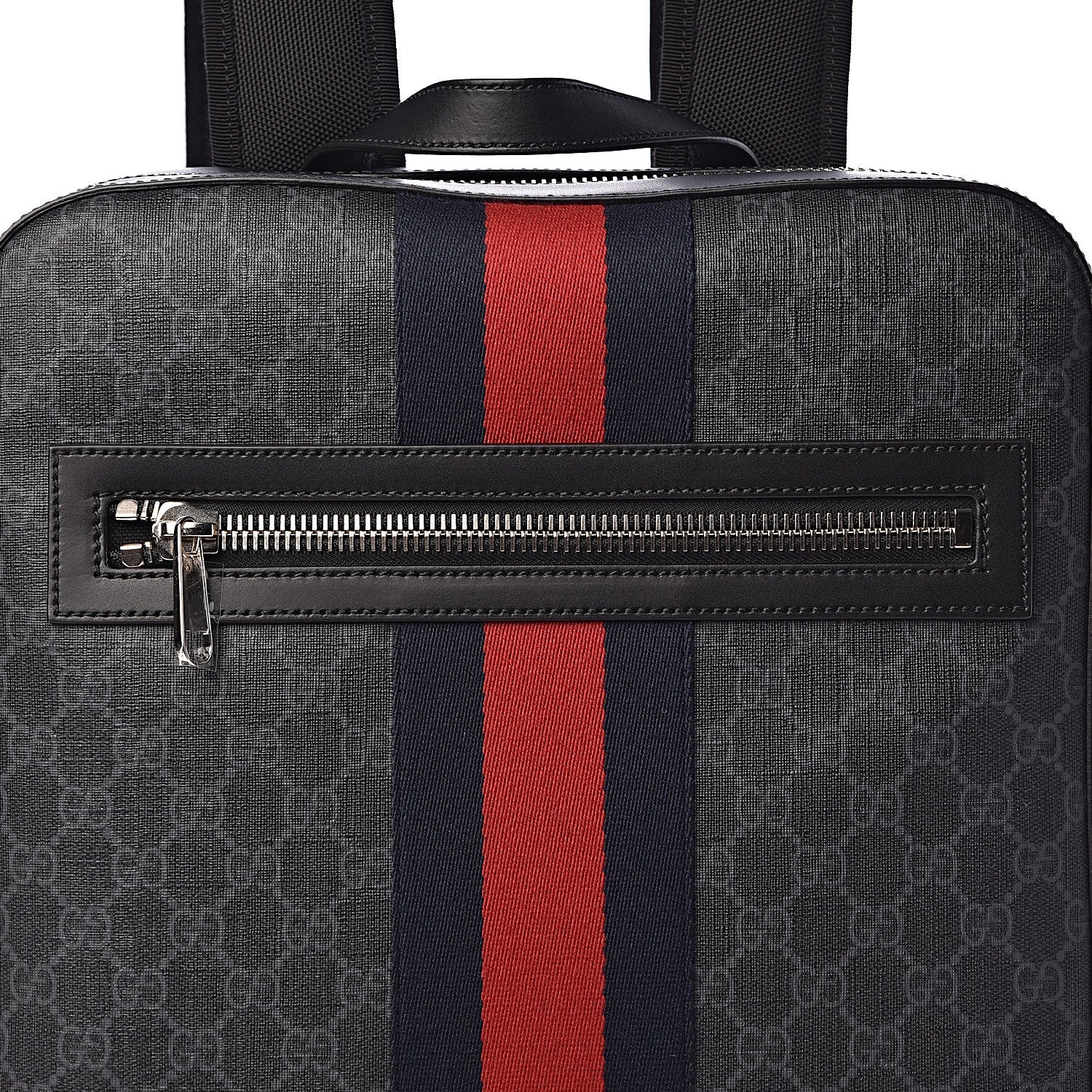 Gucci GG Supreme Monogram Web Tote Backpack Black Grey 11 of 12