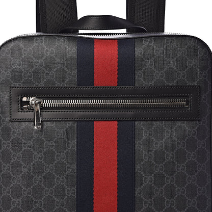 Gucci GG Supreme Monogram Web Tote Backpack Black Grey 11 of 12