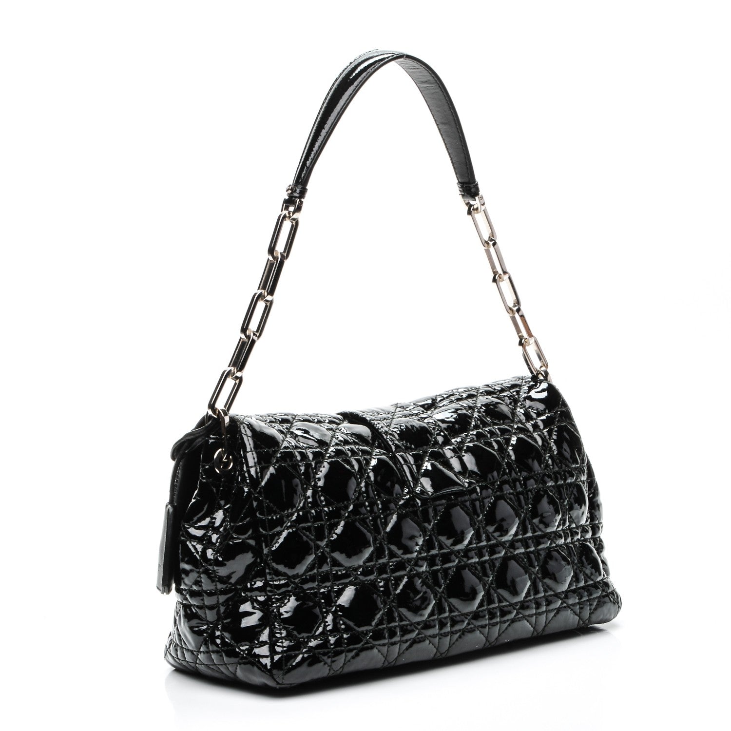 Christian Dior Patent Cannage New Lock Flap Black 3 of 8