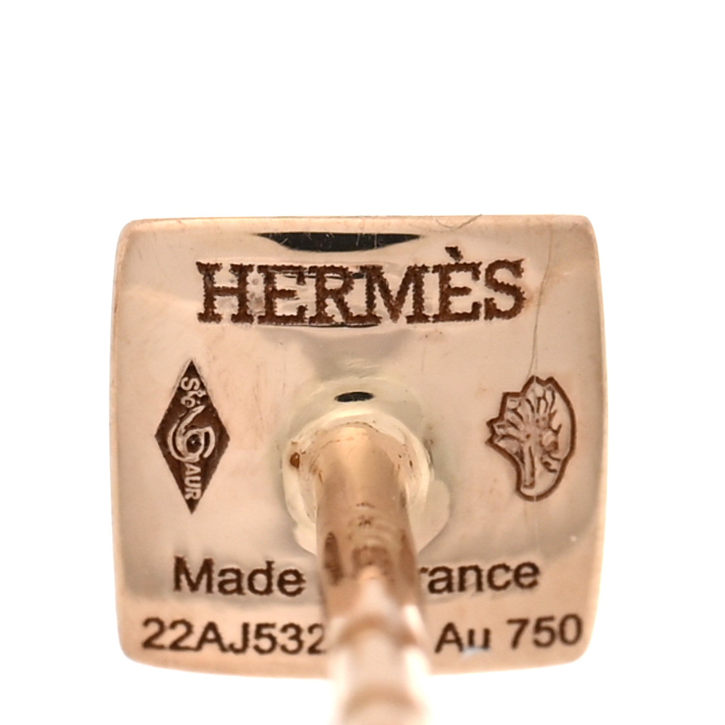 Hermes 18K Rose Gold Clou d'H Stud Earrings 4 of 5