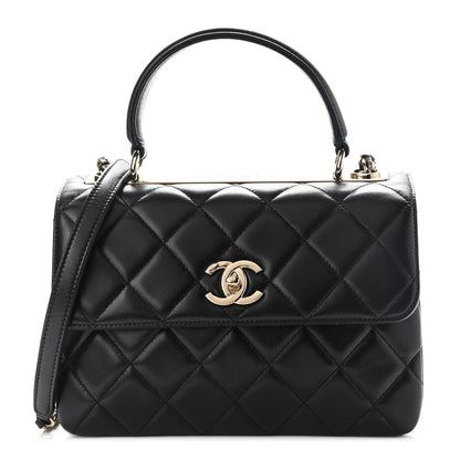 Chanel Lambskin Quilted Small Trendy CC Dual Handle Flap Bag Black 1 of 9