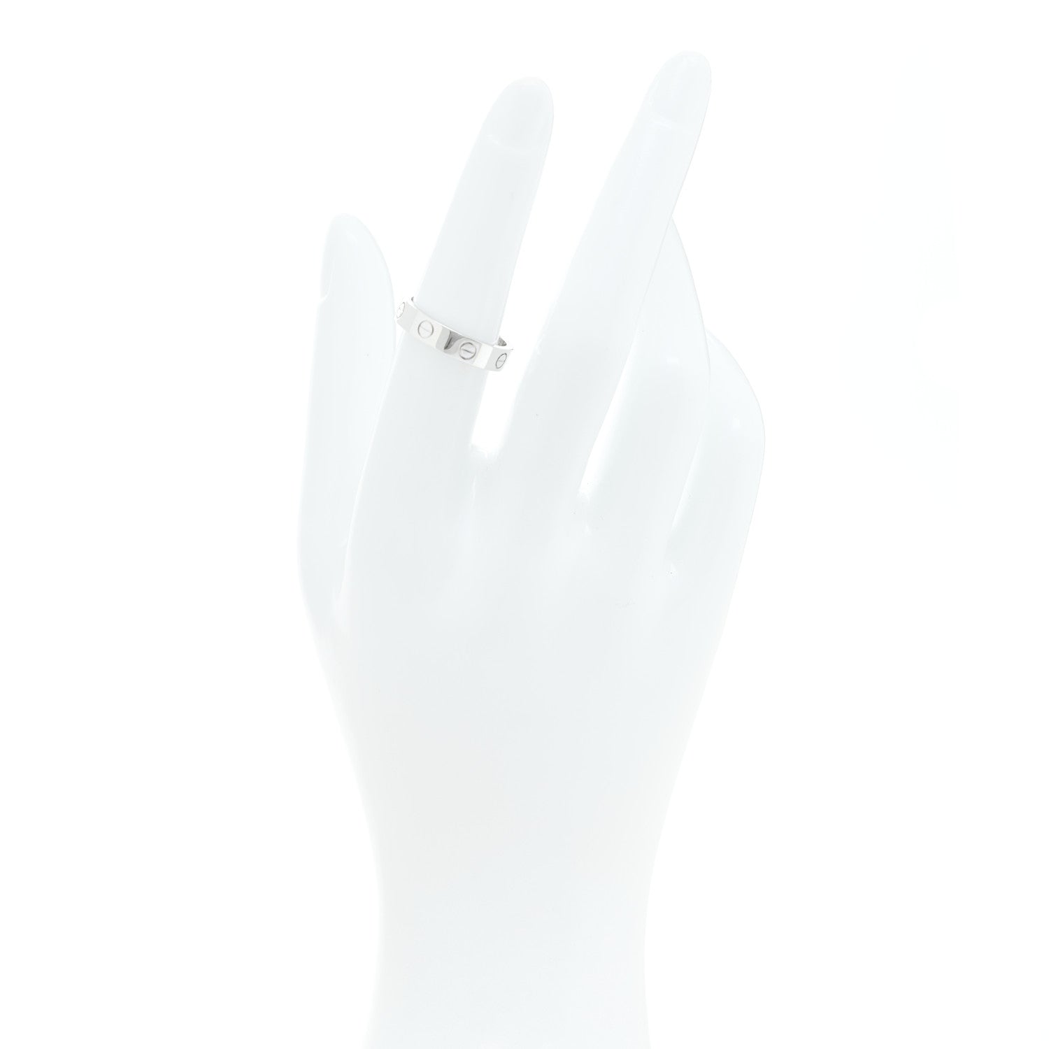 Cartier 18K White Gold Diamond 4mm LOVE Wedding Band Ring 52 6 2 of 4