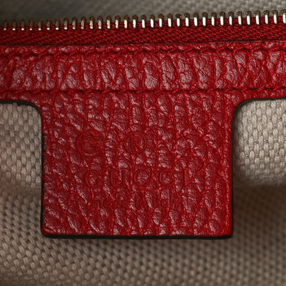 Gucci Dollar Calfskin Medium Soho Top Handle Satchel Hibiscus Red 6 of 9