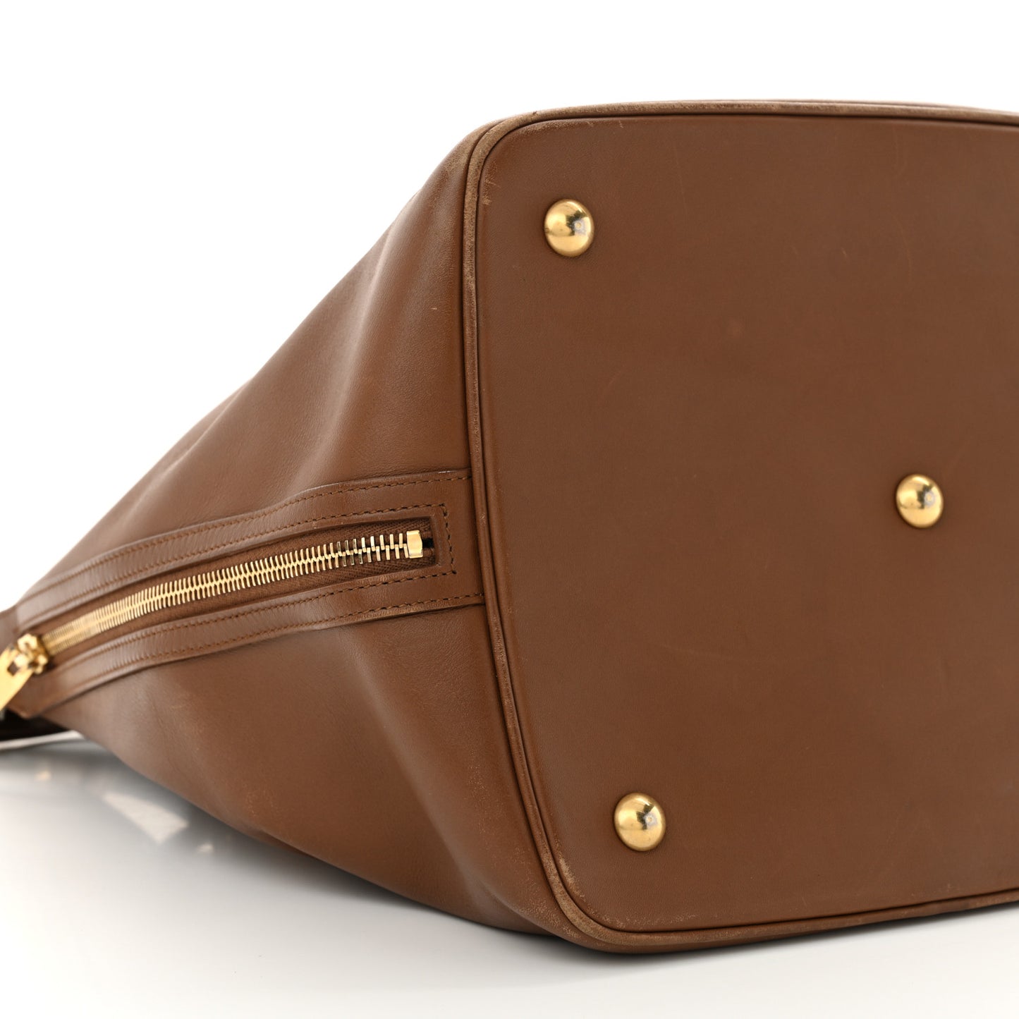 Calfskin Large Emmanuelle Bucket Bag Cognac