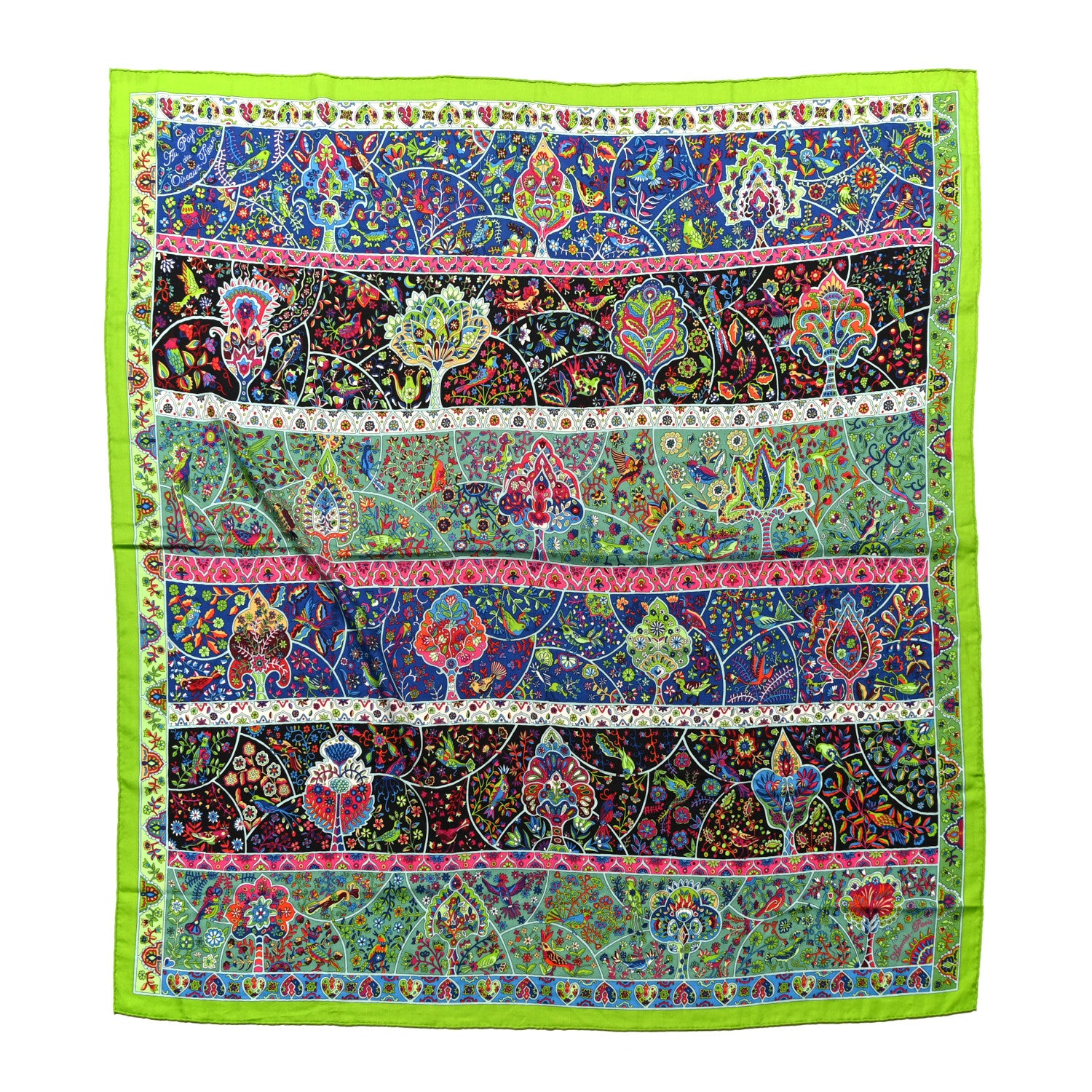 Hermes Cashmere Silk Au Pays Des Oiseaux Fleurs Shawl 140 1 of 7