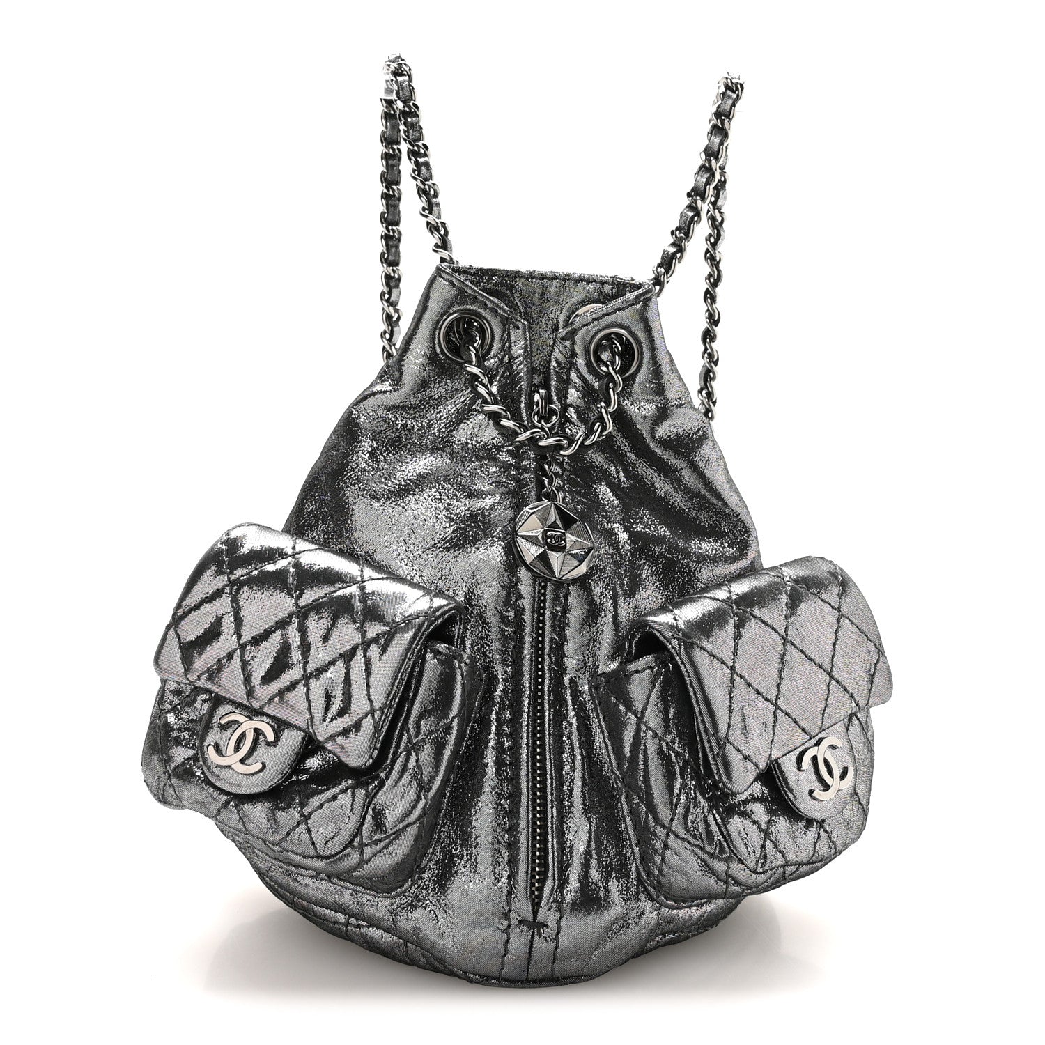 Chanel Iridescent Calfskin Mini Backpack Is Back Silver 1 of 10