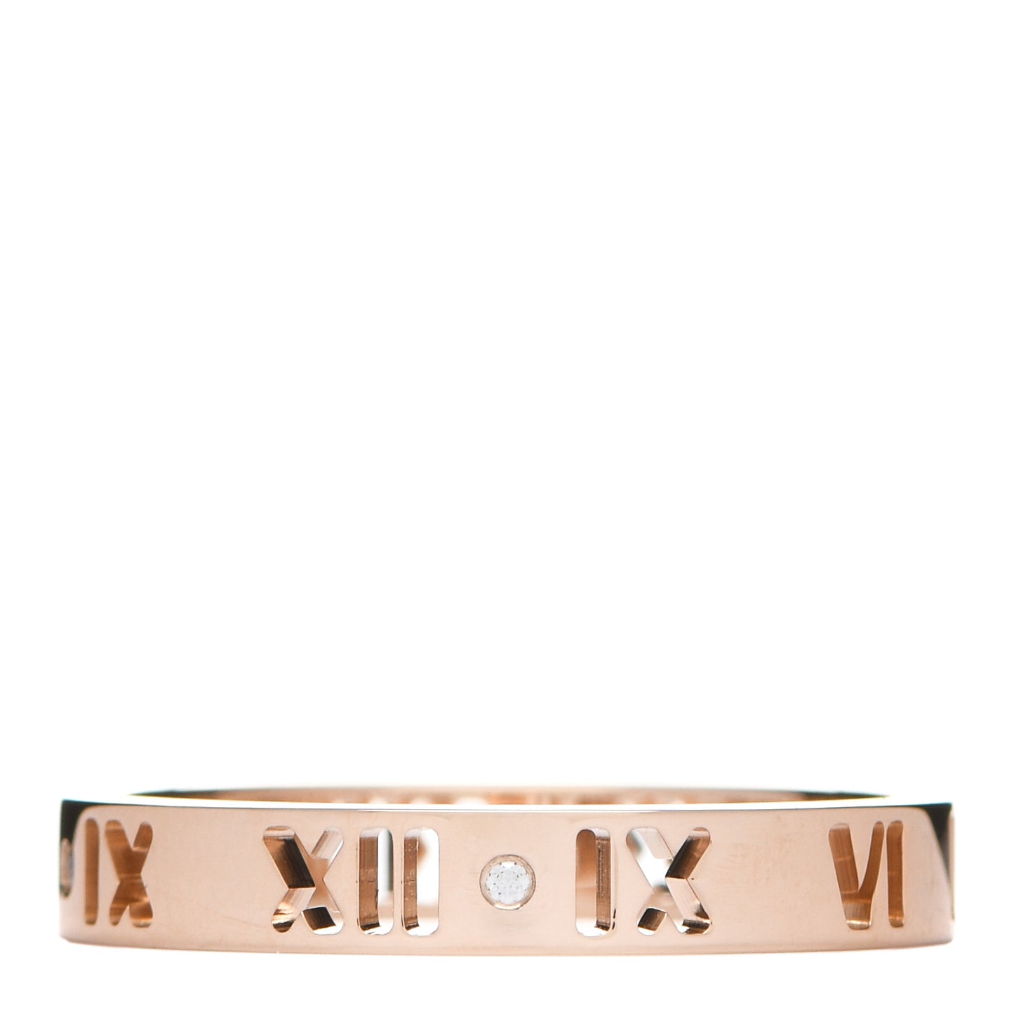 18K Rose Gold Diamond Narrow Atlas Pierced Ring 60 9.25