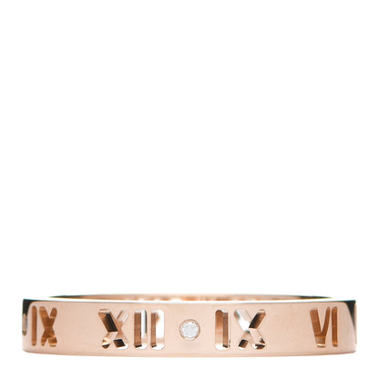 Tiffany 18K Rose Gold Diamond Narrow Atlas Pierced Ring 60 9.25 1 of 6