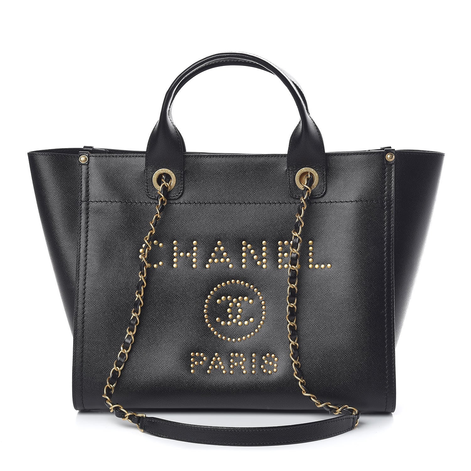 Chanel Caviar Small Studded Deauville Tote Black 1 of 16