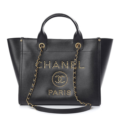 Chanel Caviar Small Studded Deauville Tote Black 1 of 16