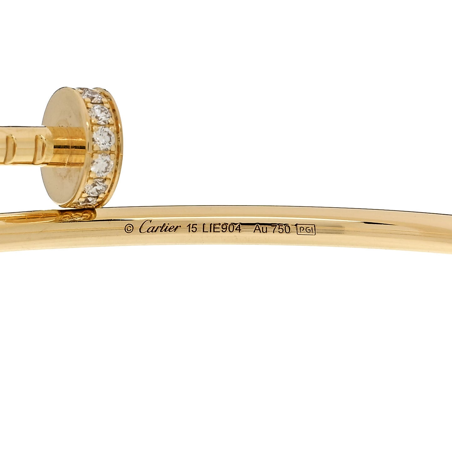 18K Yellow Gold Diamond Small Juste Un Clou Bracelet 15