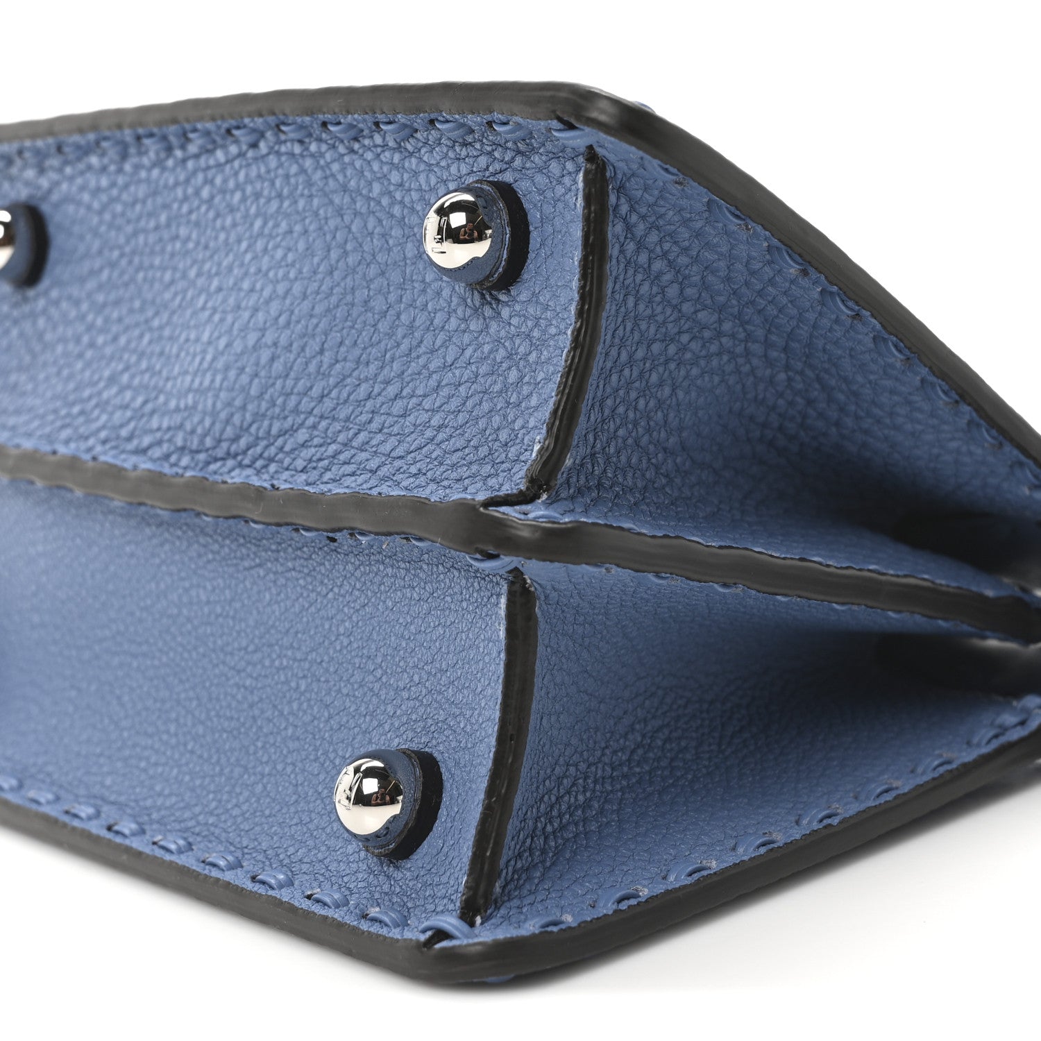 Fendi Cuoio Romano Selleria Petite Peekaboo I SEE U Satchel Blue