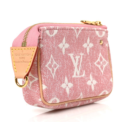 Louis Vuitton Denim Jacquard Monogram Micro Pochette Accessories Rose 3 of 6
