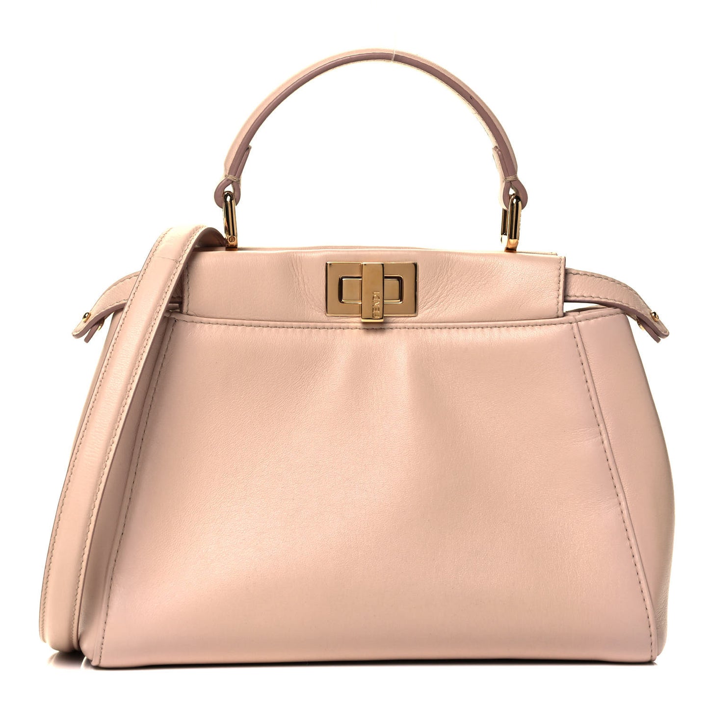 Nappa Stacked Bar Mini Peekaboo Iconic Satchel Rosa Plaster