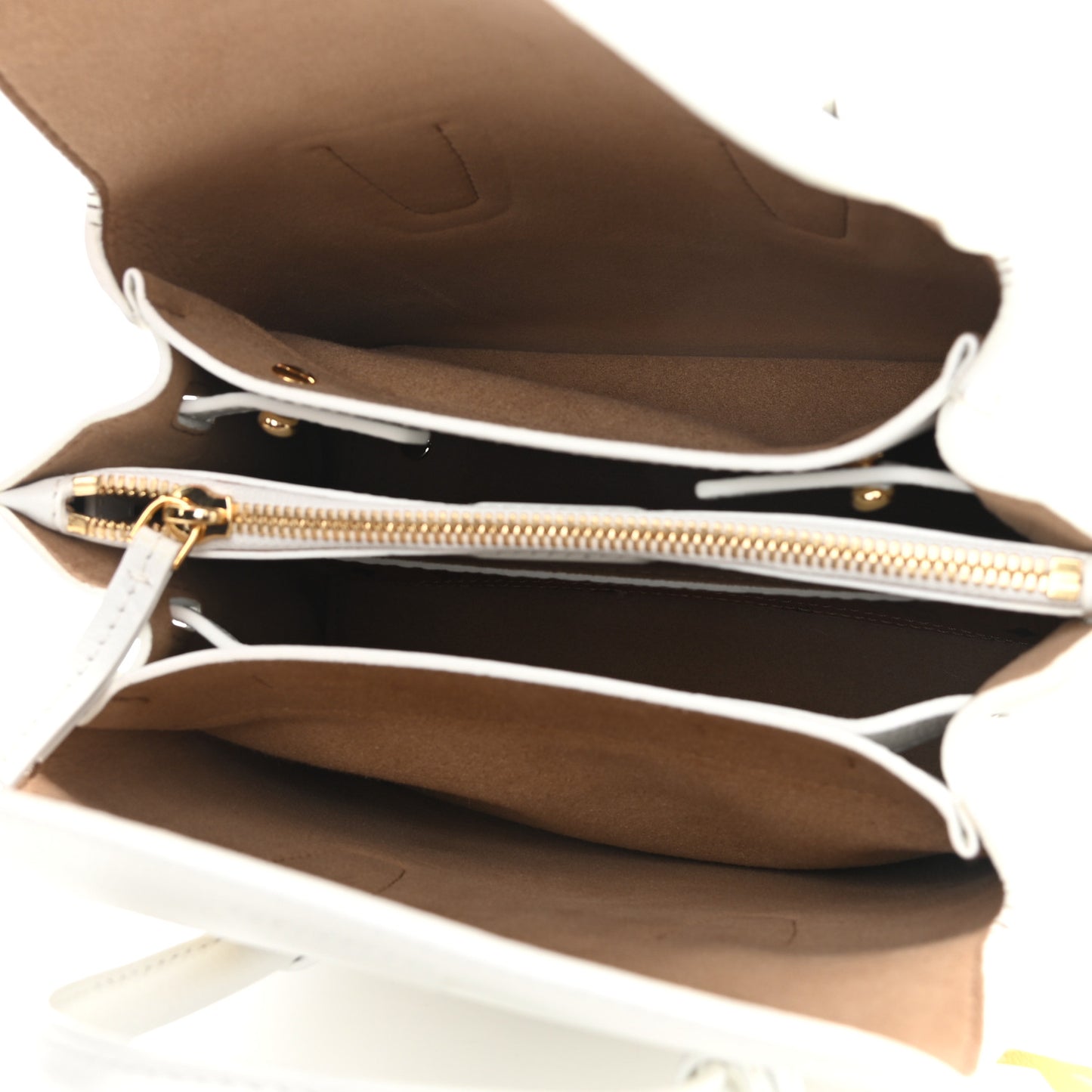 Grained Calfskin Studded Mini Milla Tote White