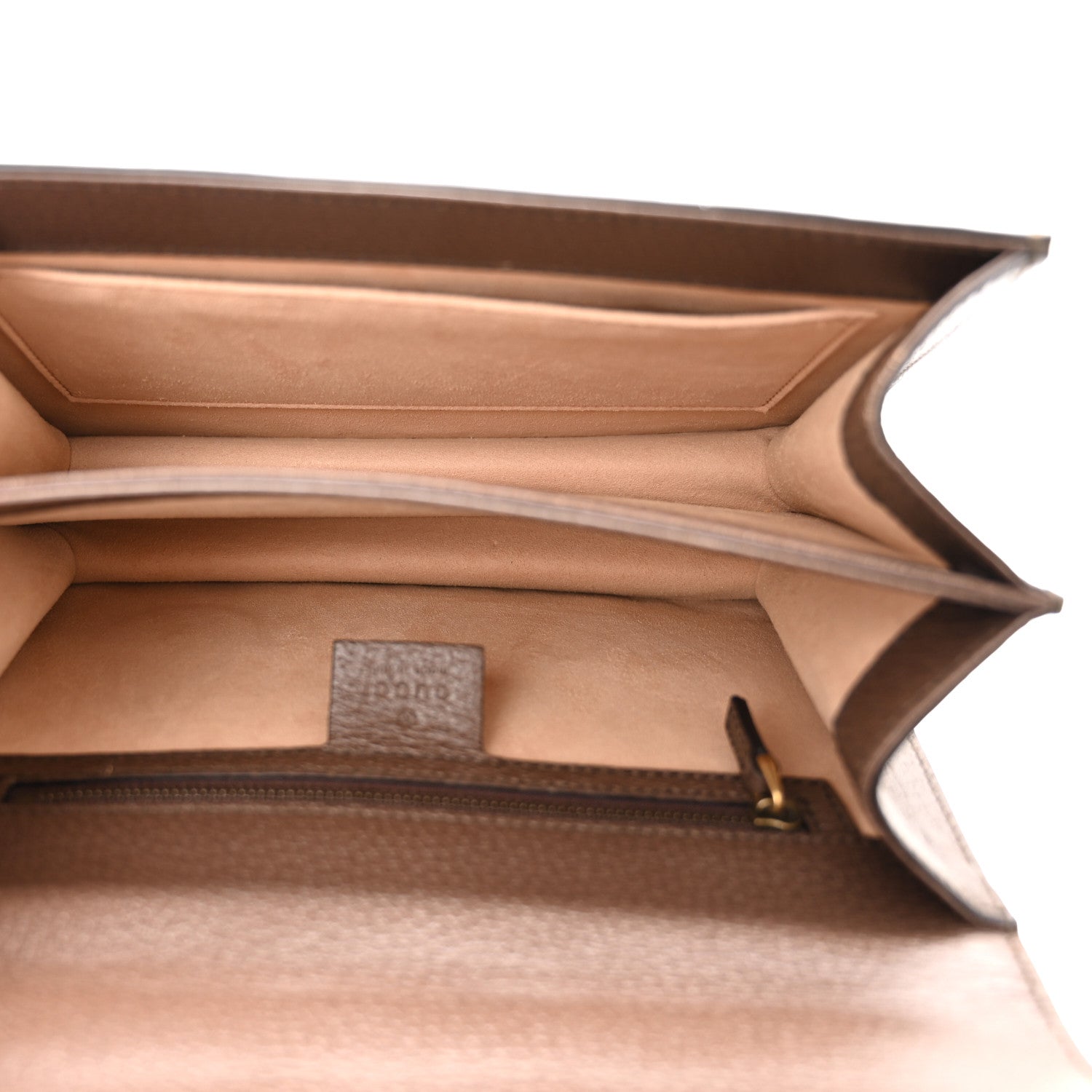 Gucci GG Supreme Monogram Textured Dollar Calfskin Web Small Ophidia Padlock Top Handle Bag Beige Ebony New Acero 5 of 10