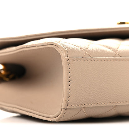 Saint Laurent Grain De Poudre Textured Mixed Matelasse Triquilt Small Monogram Satchel Dark Beige 8 of 9