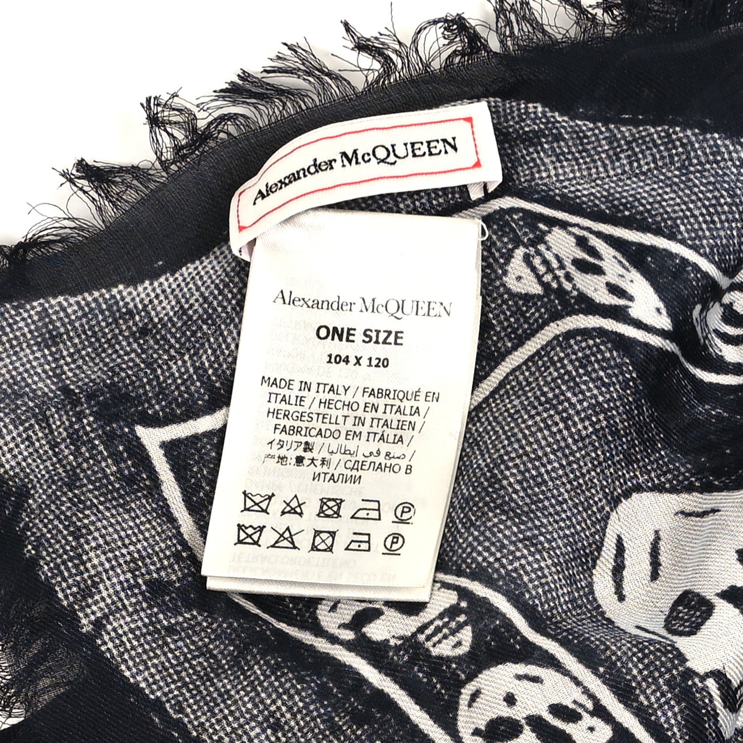 Silk Chiffon Punk Skull Scarf Black Ivory