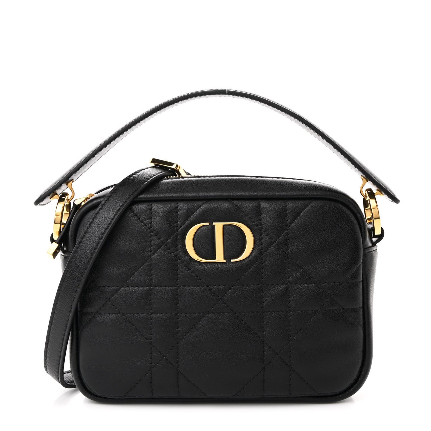 Calfskin Macrocannage Caro Camera Bag Black