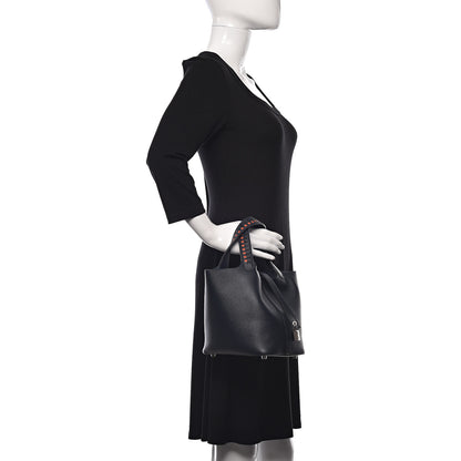 Hermes Epsom Tressage De Cuir Picotin Lock 18 PM Bleu Indigo Black Terre Battue 2 of 9