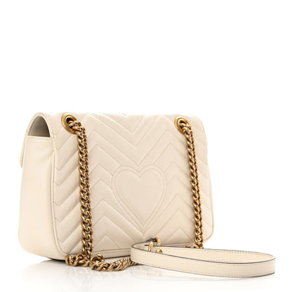 Gucci Calfskin Matelasse Small GG Marmont Shoulder Bag White 3 of 13