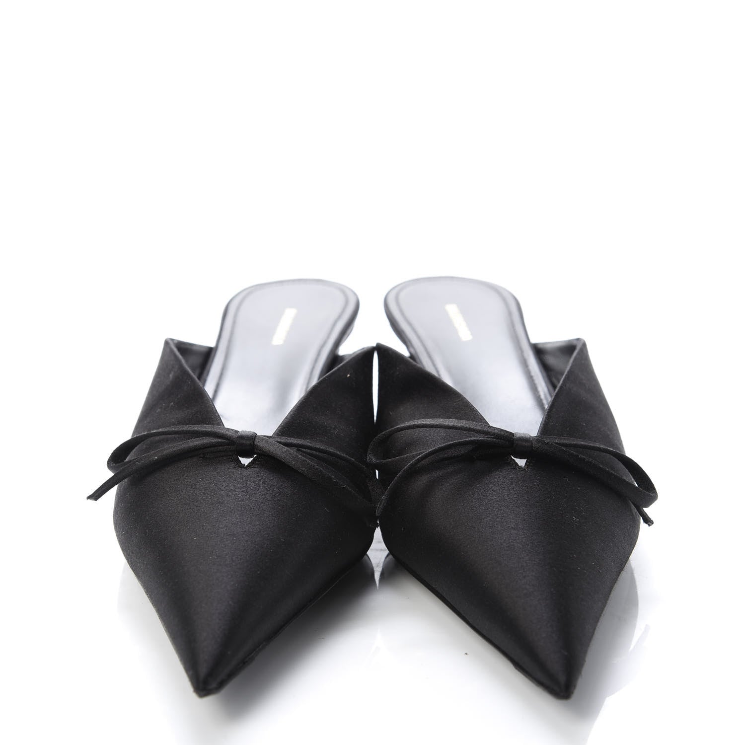 Balenciaga Satin Pointed Toe Knife 40mm Mules 38 Black 2 of 10