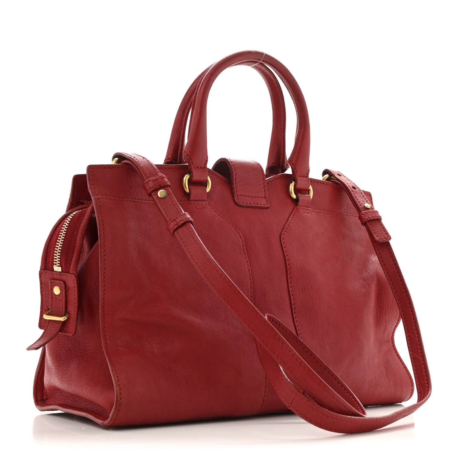 Saint Laurent Sheepskin Small Cabas ChYc  Red 3 of 13