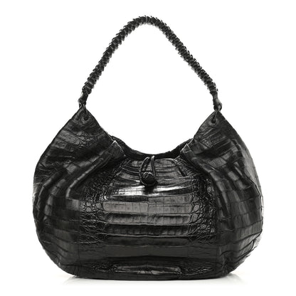 Nancy Gonzalez Crocodile Hobo Black 1 of 9