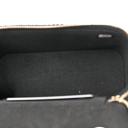 Chanel Lambskin Crochet Quilted Small Vanity Case With Chain Black 5 of 11