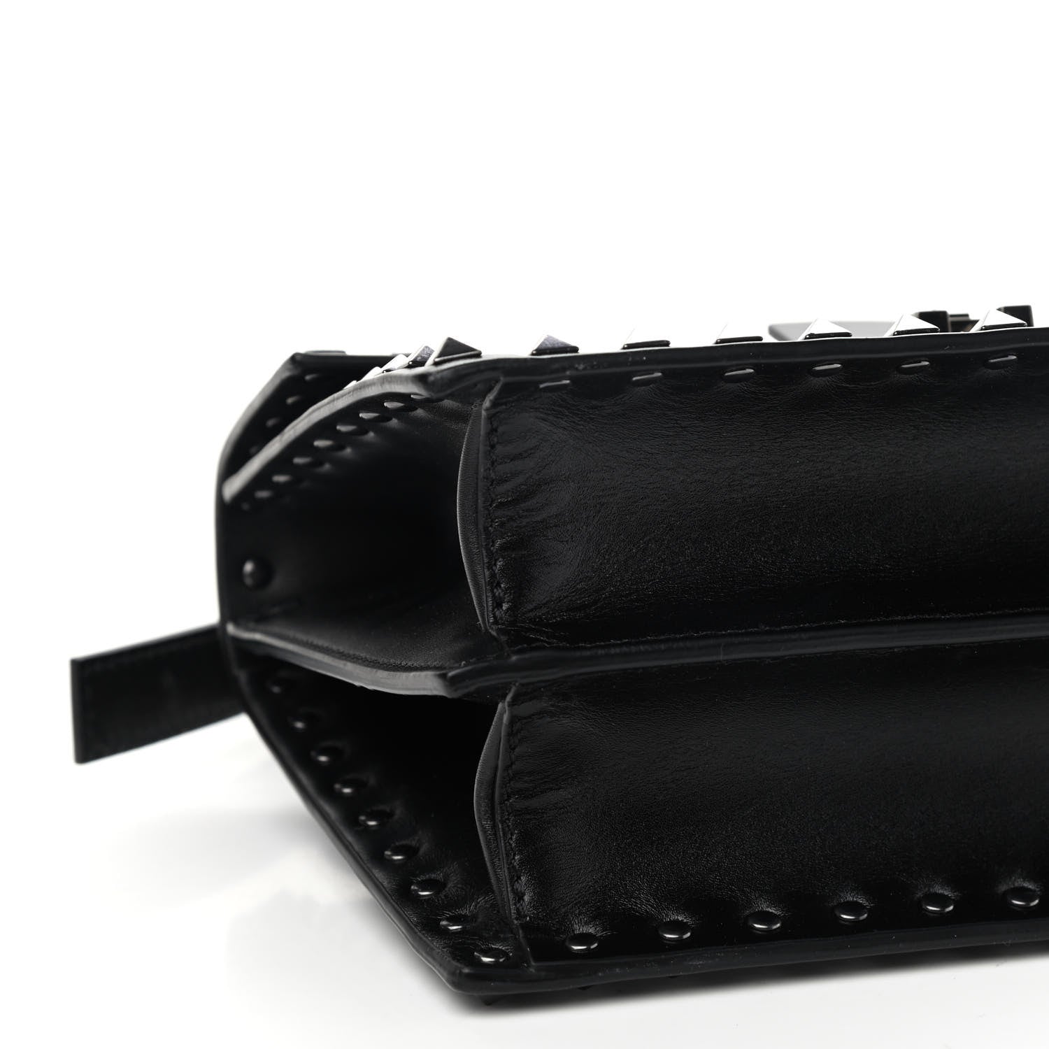 Valentino Garavani Calfskin Rockstud Flap Top Handle Crossbody Bag Black 7 of 8