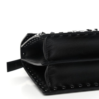 Valentino Garavani Calfskin Rockstud Flap Top Handle Crossbody Bag Black 7 of 8