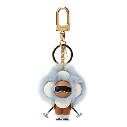 Louis Vuitton Resin Wood Mink Fur Vivienne Ski Bag Charm Key Holder 1 of 5