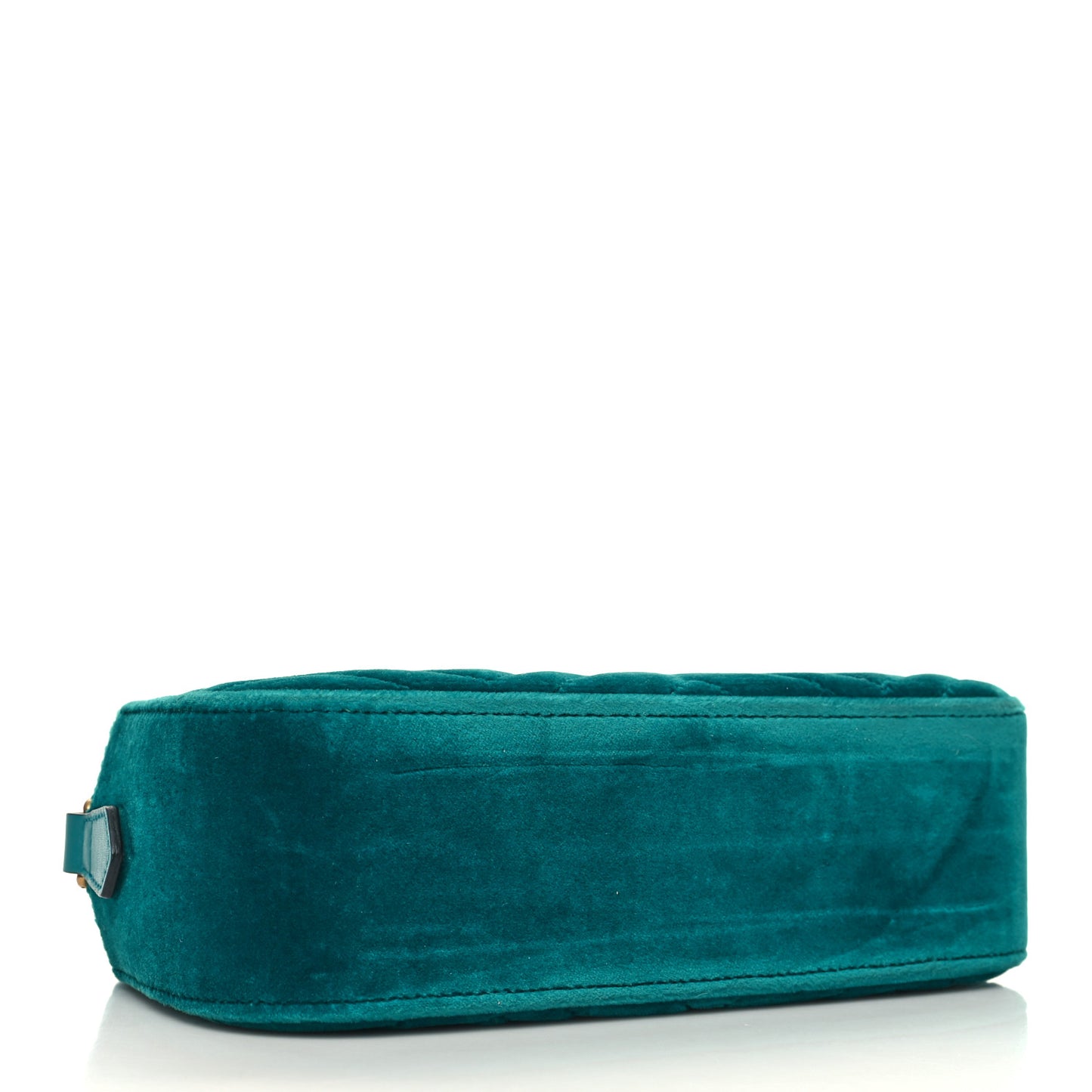 Velvet Matelasse Small GG Marmont Chain Shoulder Bag Pavone Cyan
