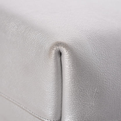 Saint Laurent Metallic Calfskin Large Shopping Tote Silver 14 of 16