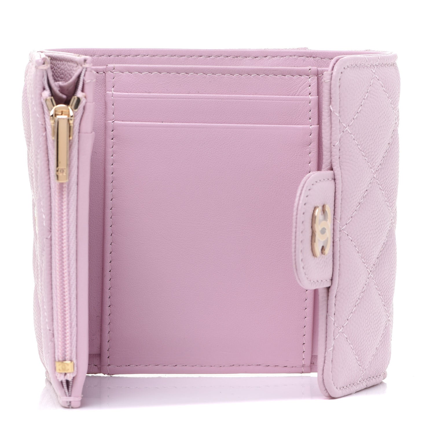 Chanel Caviar Quilted Compact Flap Wallet Light Pink 5 of 9