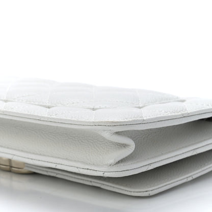 Chanel Caviar Quilted Enamel Wallet On Chain WOC White 12 of 13