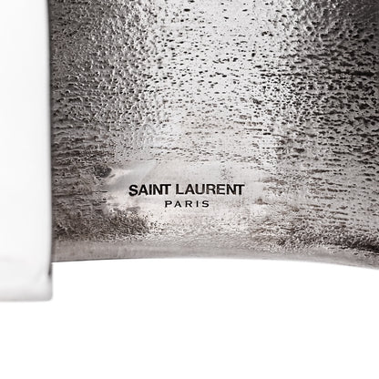 Saint Laurent Brass Organic Oversized Cuff Bracelet Argent Brilliant 4 of 4
