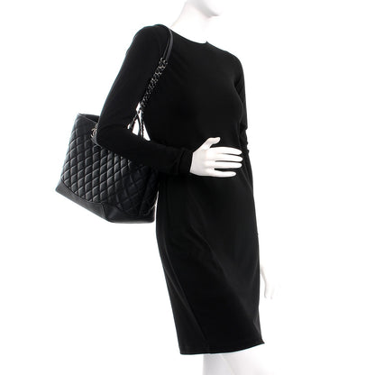 Chanel Calfskin Quilted Small Easy Shopping Tote Black 4 of 14